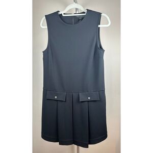 MARC BY MARC JACOBS JERSEY TWILL SHIFT Pleated Black DRESS Medium